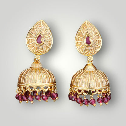 212391 - Antique Gold Plated Jhumki Style Earring