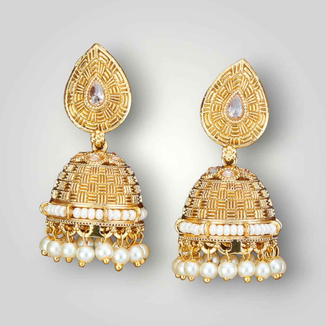 212394 - Antique Gold Plated Jhumki Style Earring