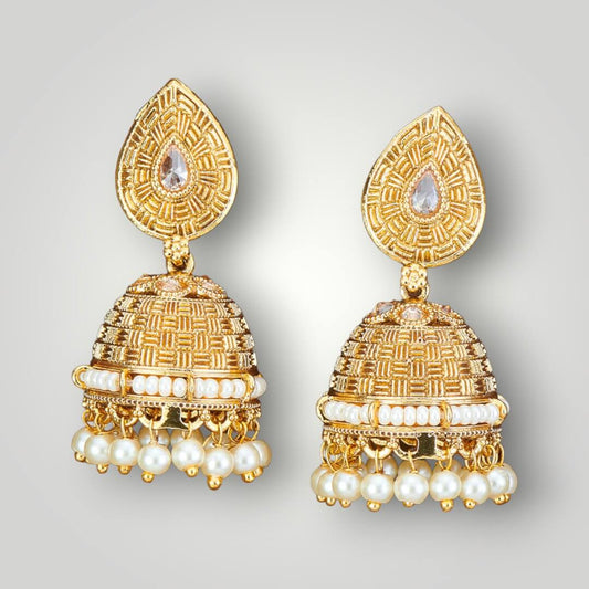 212394 - Antique Gold Plated Jhumki Style Earring