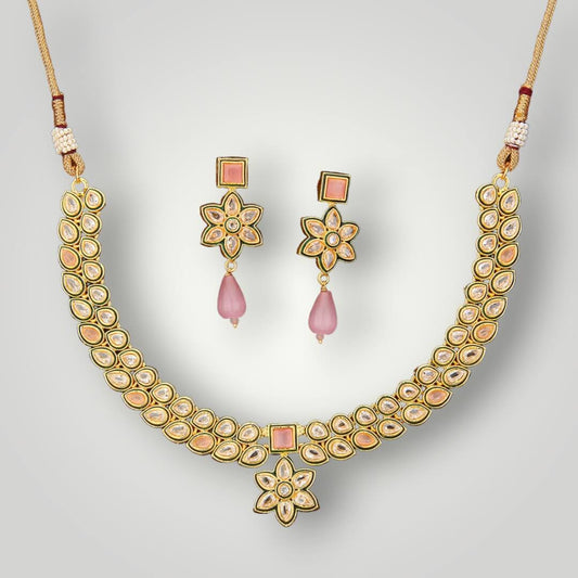 212436 - Antique Gold Plated Classic Style Necklace Set