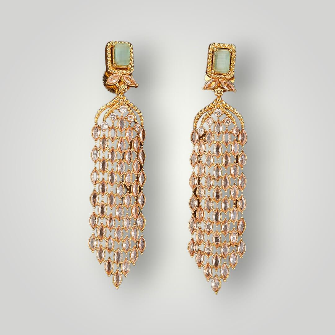212457 - Antique Gold Plated Drop Style Earring