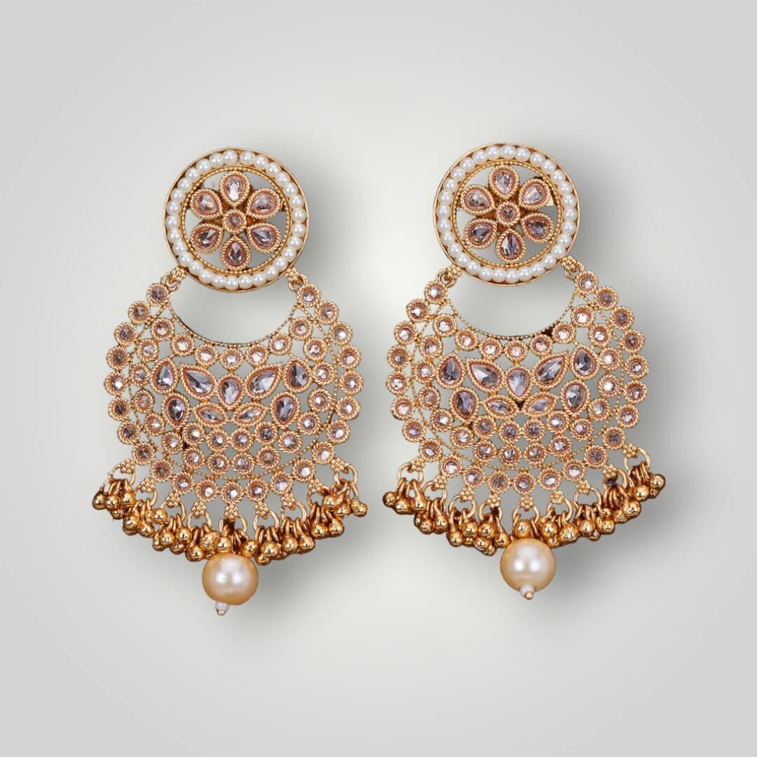 213108 - Antique Gold Plated Chand Style Earring