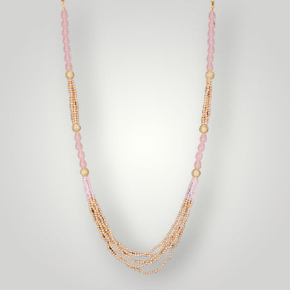 213168 - Antique Gold Plated Mala Bead Style Necklace