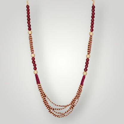 213168 - Antique Gold Plated Mala Bead Style Necklace