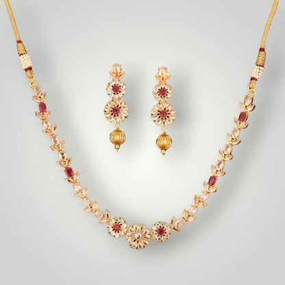213176 - Antique Gold Plated Delicate Style Necklace Set