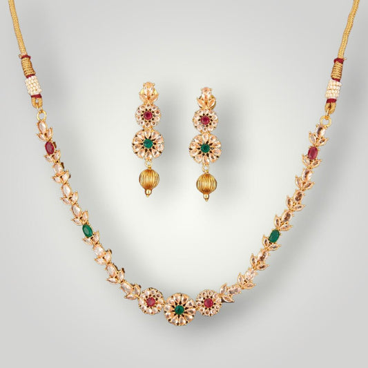 213176 - Antique Gold Plated Delicate Style Necklace Set