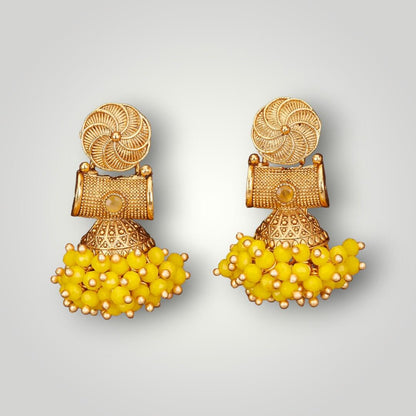 213193 - Antique Matte Gold Plated Jhumki Style Earring