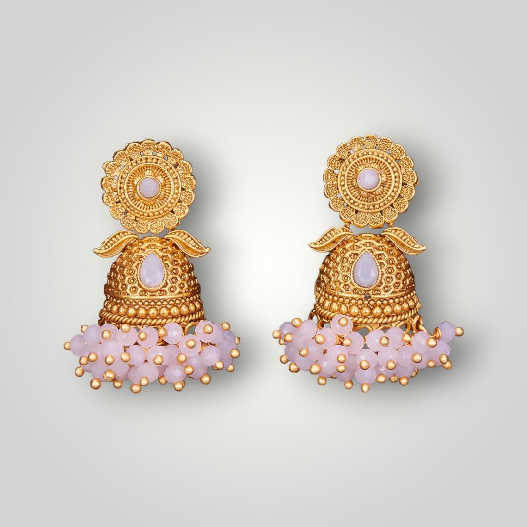 213194 - Antique Matte Gold Plated Jhumki Style Earring