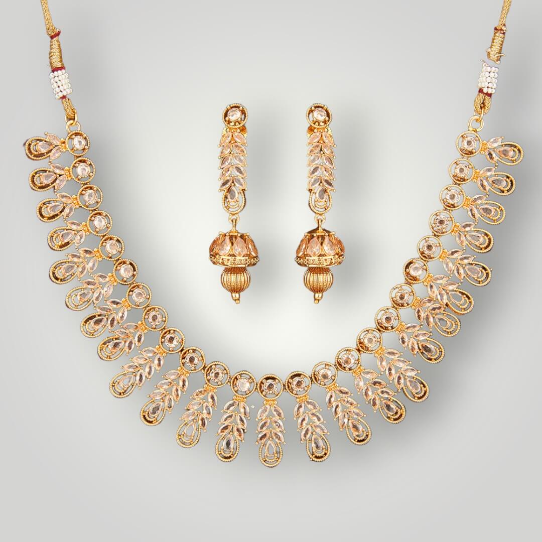 213957 - Antique Gold Plated Classic Style Necklace Set