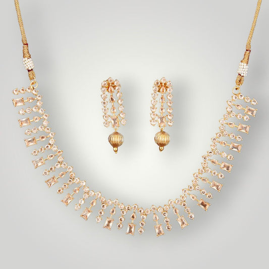 213958 - Antique Gold Plated Classic Style Necklace Set