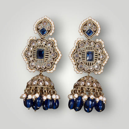 214292 - Antique Mehndi Plated Jhumki Style Earring