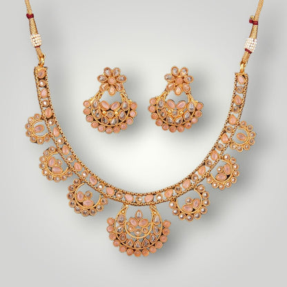 214448 - Antique Gold Plated Classic Style Necklace Set