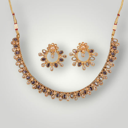 214455 - Antique Gold Plated Delicate Style Necklace Set