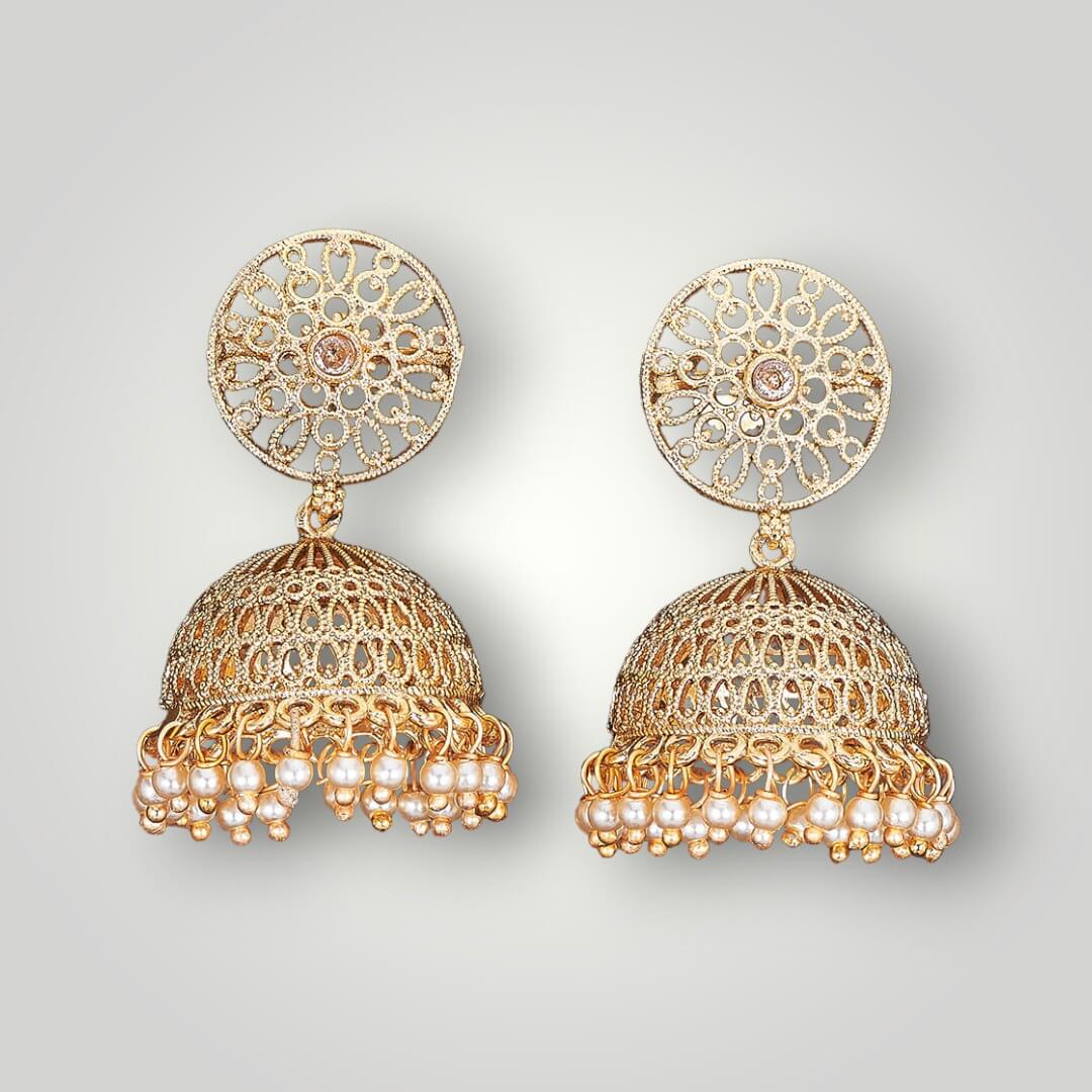 214537 - Antique Gold Plated Jhumki Style Earring