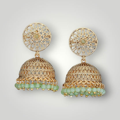 214537 - Antique Gold Plated Jhumki Style Earring