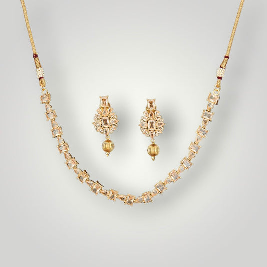 214684 - Antique Gold Plated Delicate Style Necklace Set