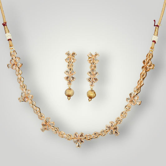 214685 - Antique Gold Plated Delicate Style Necklace Set