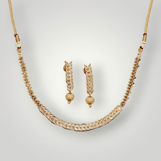214848 - Antique Gold Plated Delicate Style Necklace Set
