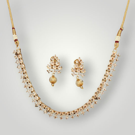 214849 - Antique Gold Plated Delicate Style Necklace Set