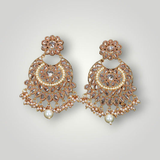 214855 - Antique Gold Plated Chand Style Earring