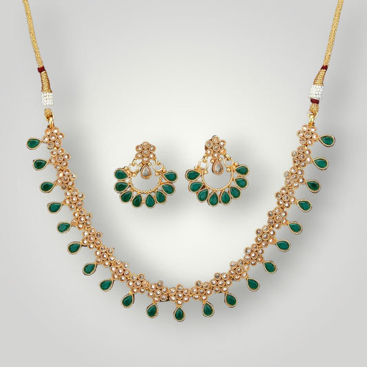 214942 - Antique Gold Plated Delicate Style Necklace Set