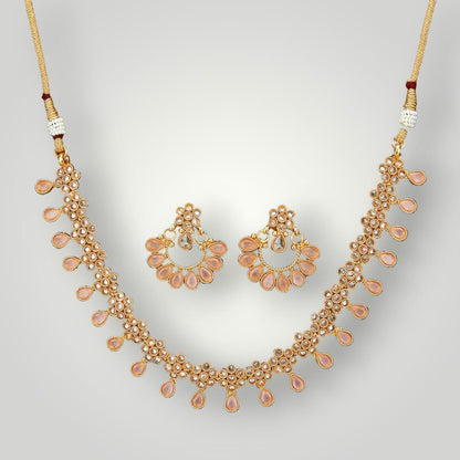 214942 - Antique Gold Plated Delicate Style Necklace Set