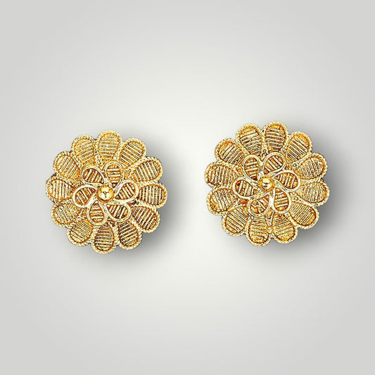 214989 - Antique Gold Plated Top/Stud Style Earring