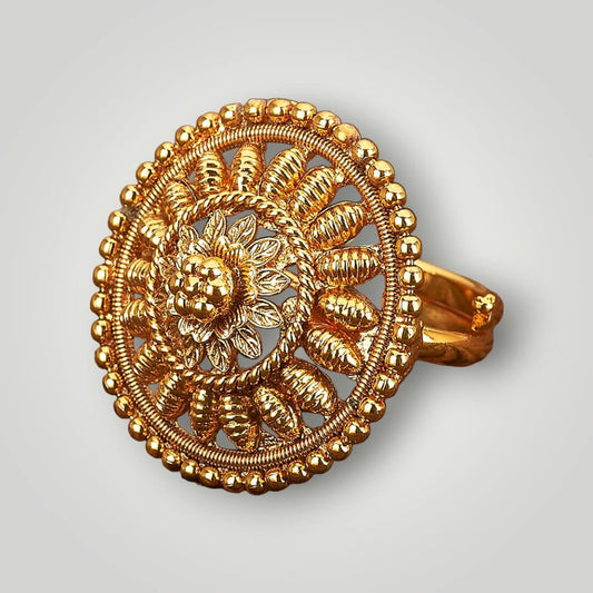 215058 - Antique Gold Plated Classic Style Finger Ring