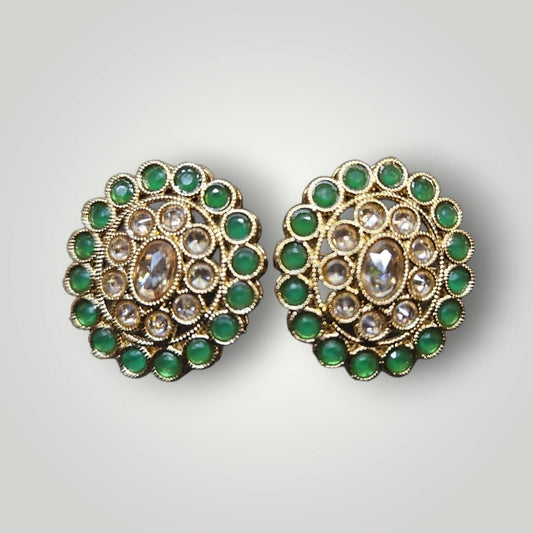 215138 - Antique Mehndi Plated Top/Stud Style Earring