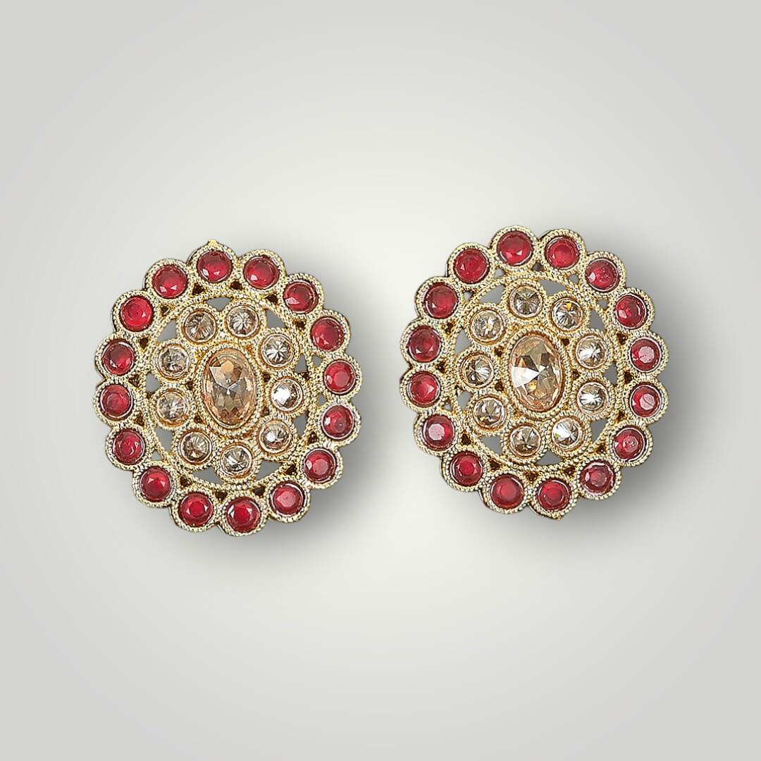 215138 - Antique Mehndi Plated Top/Stud Style Earring