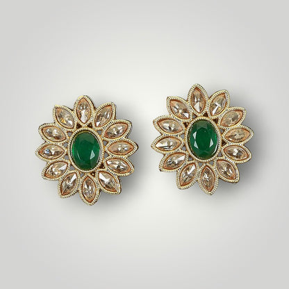 215139 - Antique Mehndi Plated Top/Stud Style Earring