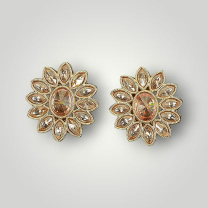 215139 - Antique Mehndi Plated Top/Stud Style Earring