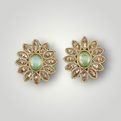 215139 - Antique Mehndi Plated Top/Stud Style Earring