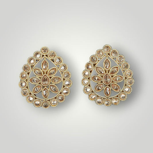 215140 - Antique Mehndi Plated Top/Stud Style Earring