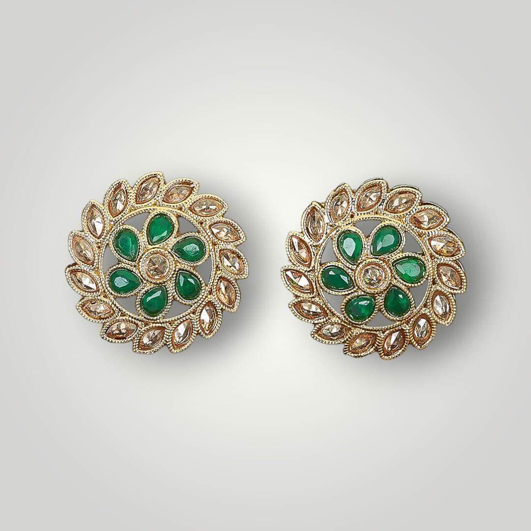 215147 - Antique Mehndi Plated Top/Stud Style Earring