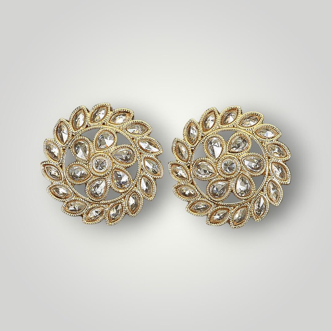 215147 - Antique Mehndi Plated Top/Stud Style Earring