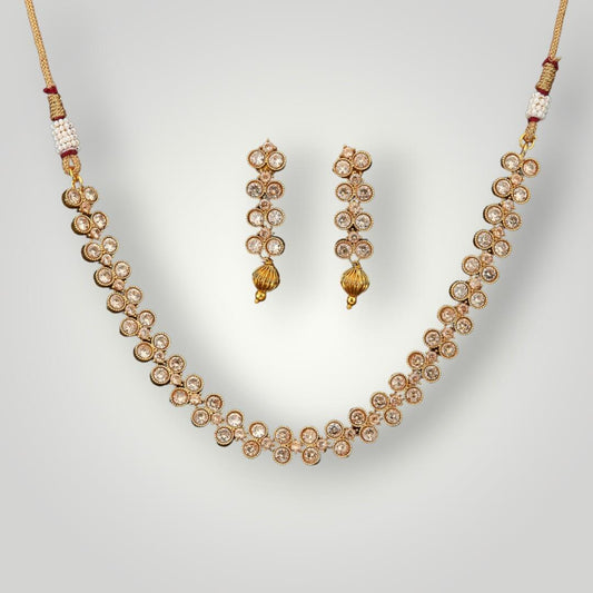 22150 - Antique Gold Plated Delicate Style Necklace Set
