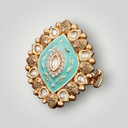 301233 - Kundan Gold Plated Classic Style Finger Ring