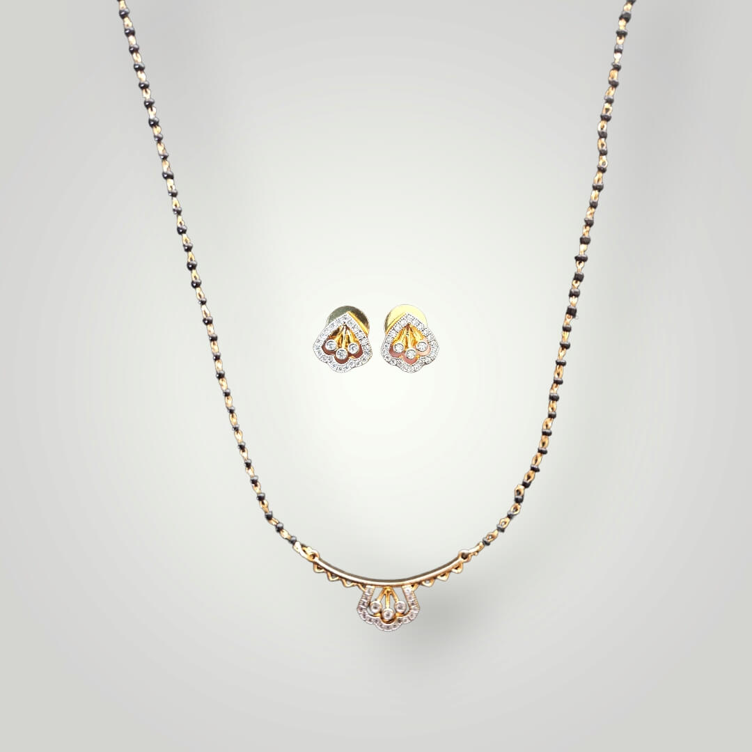 412959 - AD Gold Plated  Style Mangalsutra