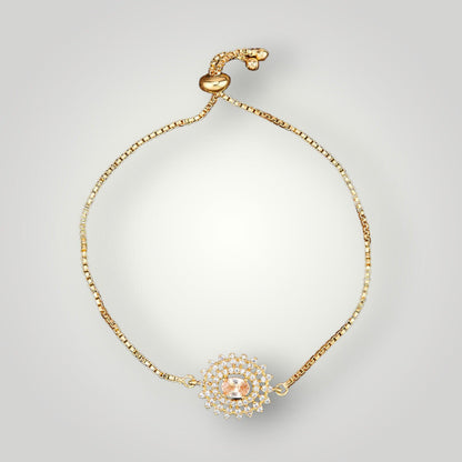 418948 - AD Gold Plated Adjustable Classic Style Bracelet