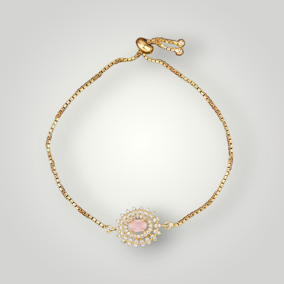 418948 - AD Gold Plated Adjustable Classic Style Bracelet